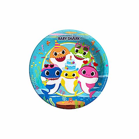 BALONEVİ BABY SHARK PARTİ ZAMANI TABAK 23 CM 8 AD